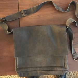 Limor Galili Gray Leather Messenger Bag